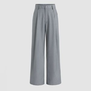 ⭐️ VINTAGE ⭐️ | Fold Pleated High Waisted Gray Dress Straight Leg Pants, Slacks
